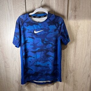 Nike Pro Blue Patterned Dri-FIT Shirt